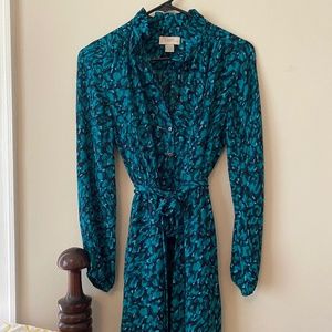 Loft turquoise/black petite dress